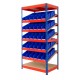 Rivet Racking Kanban Shelving With 60 x Plastic Bins RRKB01