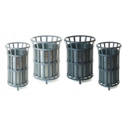 VOUT 40 litre front opening open top steel round outdoor waste bin VOUT 40 litre front opening open top steel round outdoor waste bin