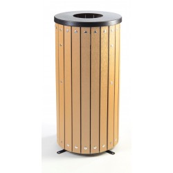 Nestor Wood Effect 40 Litre Round Open Top Outdoor Bin