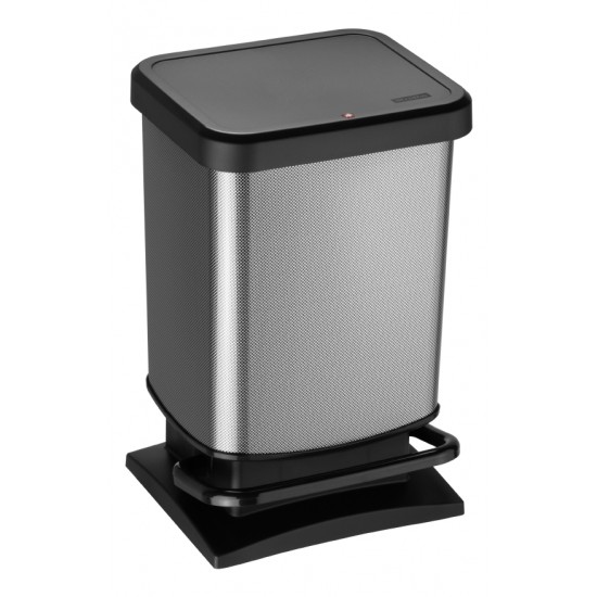 20 Litre Plastic Pedal Operated Bin with Metal Look  20 Litre Plastic Pedal Operated Bin with Metal Look