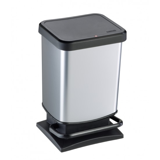 20 Litre Plastic Pedal Operated Bin with Metal Look  20 Litre Plastic Pedal Operated Bin with Metal Look
