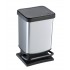 20 Litre Plastic Pedal Operated Bin with Metal Look 