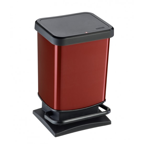 20 Litre Plastic Pedal Operated Bin with Metal Look  20 Litre Plastic Pedal Operated Bin with Metal Look