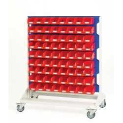 Bott Double Sided 144 Bin 1250mm High Mobile Louvre Panel Rack/Trolley 16917271