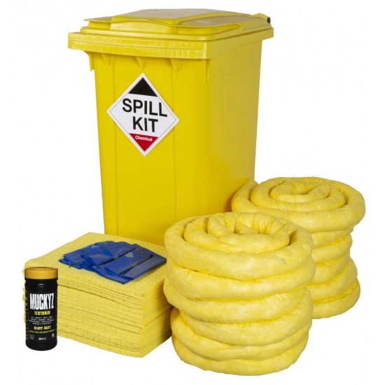 240 Litre Chemical Spill Kit Wheelie Bin CSK240