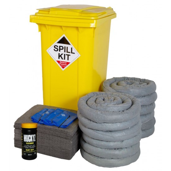 240 Litre General Purpose Spill Kit Wheelie Bin GSK240