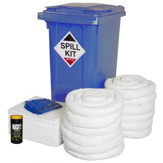 240 Litre Oil & Fuel Spill Kit Wheelie Bin OSK240/WL