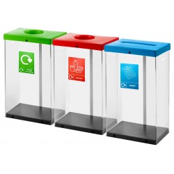 60 Litre Clear Body Recycling Bins CLR60