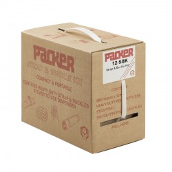 Polypropylene Strap & Buckle Kit, 600m White Strapping, 200 Plastic Buckles