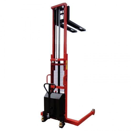Semi Electric Straddle Stacker With Adjustable Forks