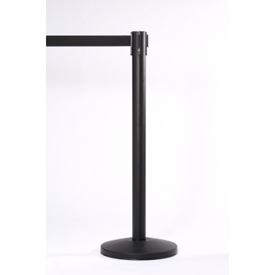 Queue Master 550 Black Retractable Barrier Post