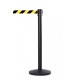 Queue Master 550 Black Retractable Barrier Post