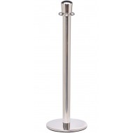 Ropemaster Crown Top Polished Stainless Steel Barrier Queue Post 