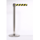 Queue Master 550 Polished Stainless Steel Retractable Barrier Post With 3.4m Belt
