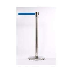 Queue Master 550 Polished Stainless Steel Retractable Barrier Post With 3.4m Belt