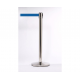 Queue Master 550 Polished Stainless Steel Retractable Barrier Post With 3.4m Belt
