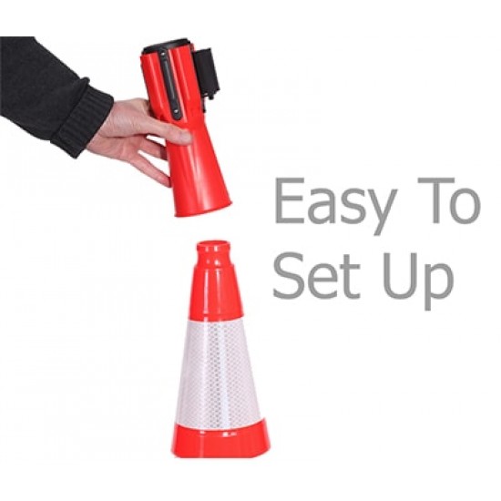 Traffic ConePro 500 Safe And Portable Cone Mounted 3.65m Retracting Belt Unit  Traffic ConePro 500 Safe And Portable Cone Mounted 3.65m Retracting Belt Unit