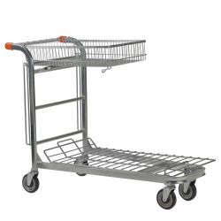 Nestable Stock Trolley With Folding Basket