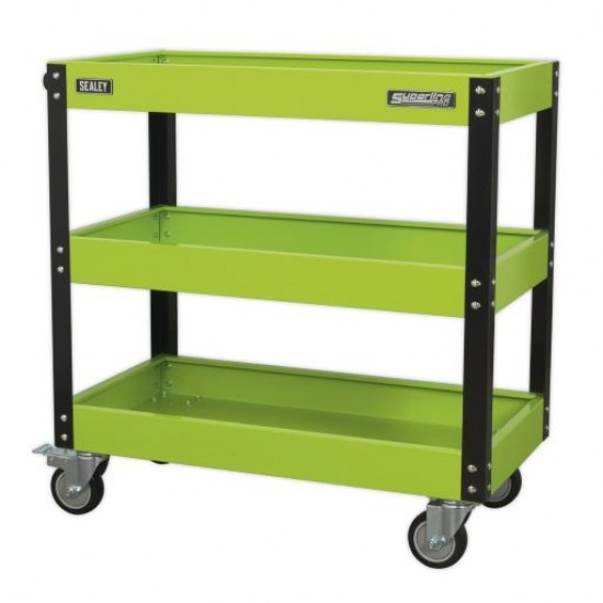 Superline Pro Hi-Viz Green 3 Tier Heavy-Duty Workshop Trolley CX110HV Superline Pro Hi-Viz Green 3 Tier Heavy-Duty Workshop Trolley CX110HV