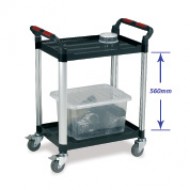 2 Shelf Utility Tray Trolley