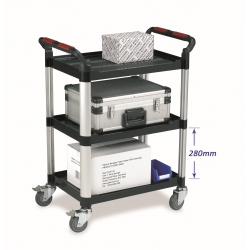 3 Tier Plastic Utility Tray Trolley 