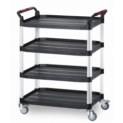 4 Shelf Plastic Utility Tray Trolley 