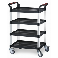 4 Shelf Plastic Utility Tray Trolley 