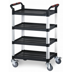 4 Shelf Plastic Utility Tray Trolley 
