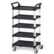 5 Shelf Plastic Utility Tray Trolley 
