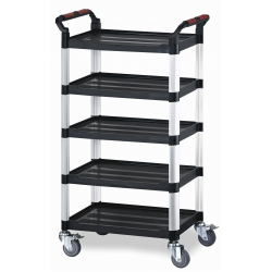 5 Shelf Plastic Utility Tray Trolley 