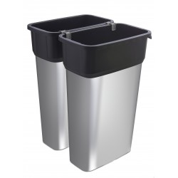 Slim Jim Metal Look Plastic Recycling Bins